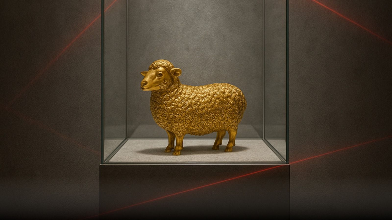 Het Gouden Schaap in de vitrine